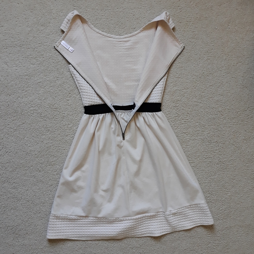 Cream Fit and Flare Dress - Picture 4 of 4